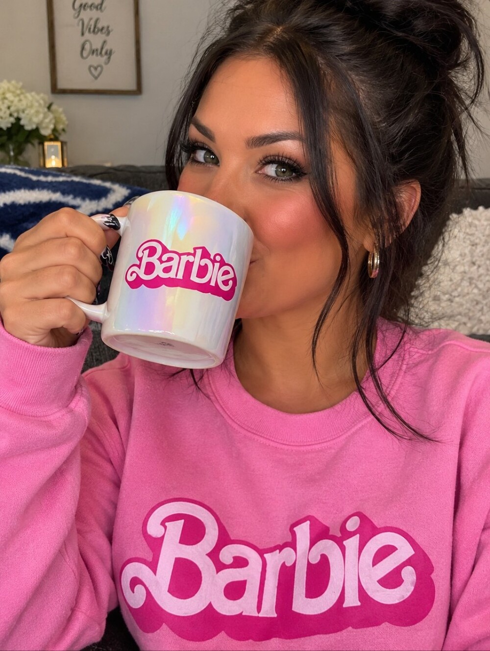 💗Barbie Iridescent Pastel 15oz Mug with Hot Pink Logo💗